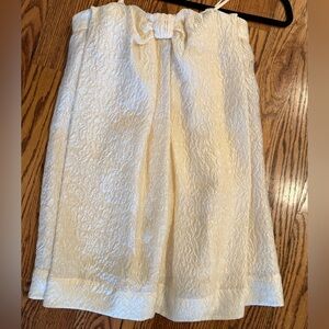 NWT BCBG Elegant Cream Bow Textured Women's Strapless Dress